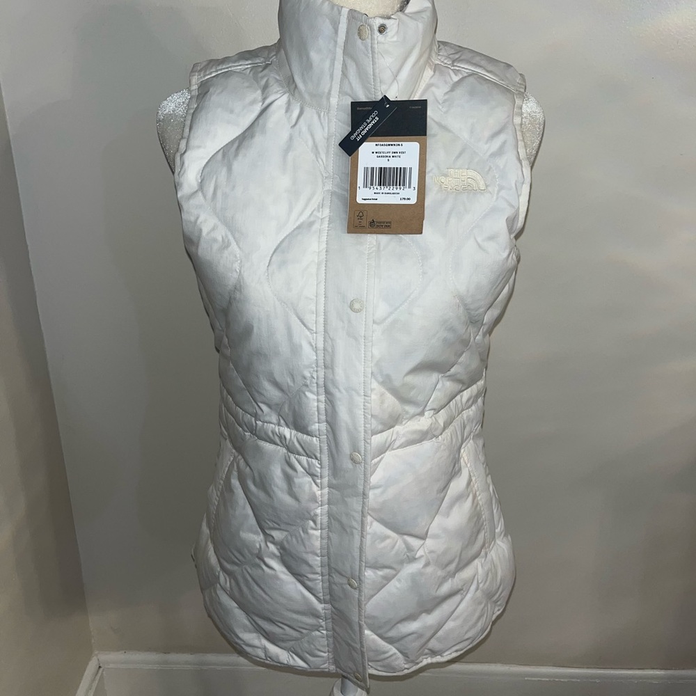 The northface westcliff down vest gardenia white small NWT